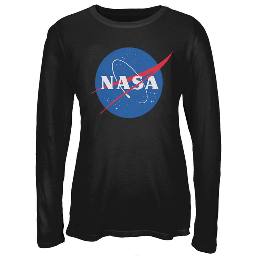 NASA Logo Juniors Long Sleeve T-Shirt Juniors Long Sleeves NASA 2XL Black 