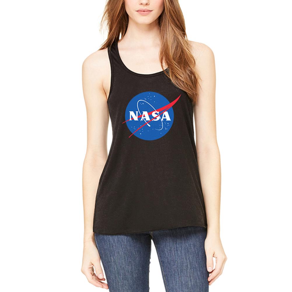 NASA Logo Womens Flowy Racerback Tank Top Women's Tank Tops NASA 2XL Black 