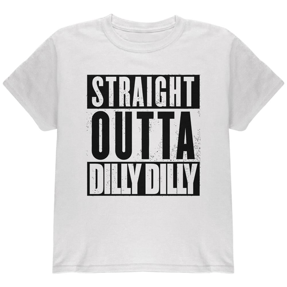 Straight Outta Dilly Dilly Youth T Shirt Youth T-Shirts Old Glory LG White 