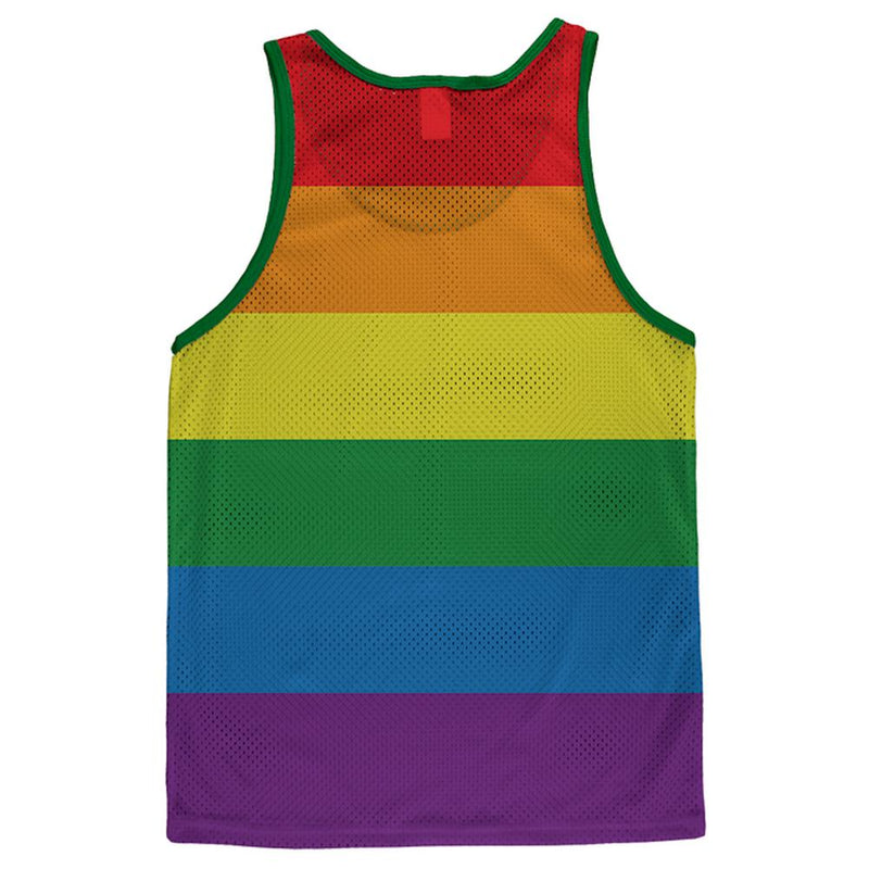 Gay Pride Rainbow Flag Adult Mesh Jersey Men's Tank Tops Old Glory   