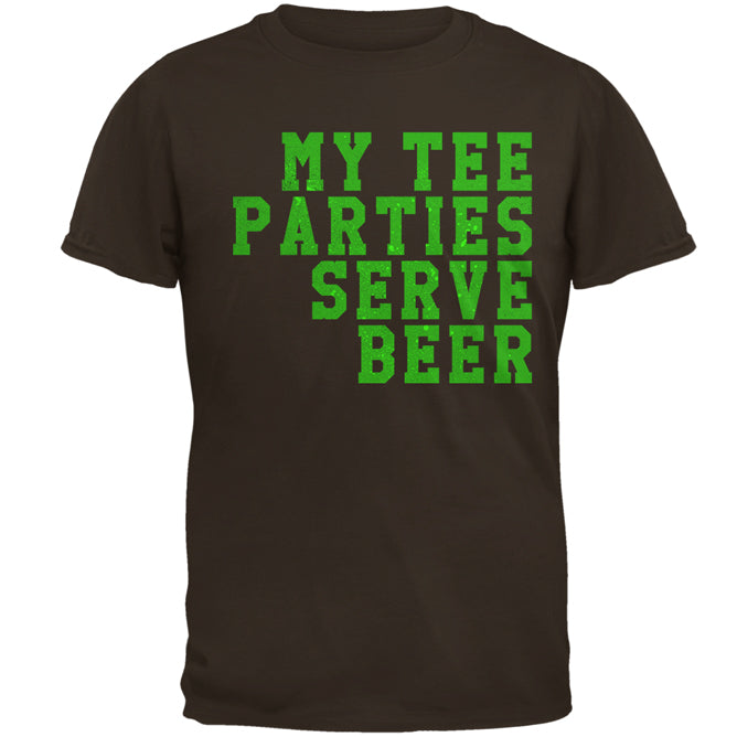 My Tee Parties Serve Beer Mens T Shirt Men's T-Shirts global 2XL Brown 