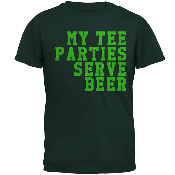 My Tee Parties Serve Beer Mens T Shirt Men's T-Shirts global 2XL Forest Green 