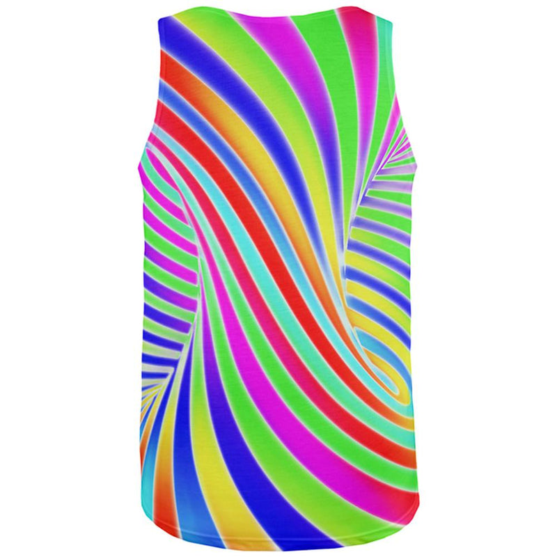 Rainbow Trippy Swirl All Over Mens Tank Top Men's Tank Tops Old Glory   