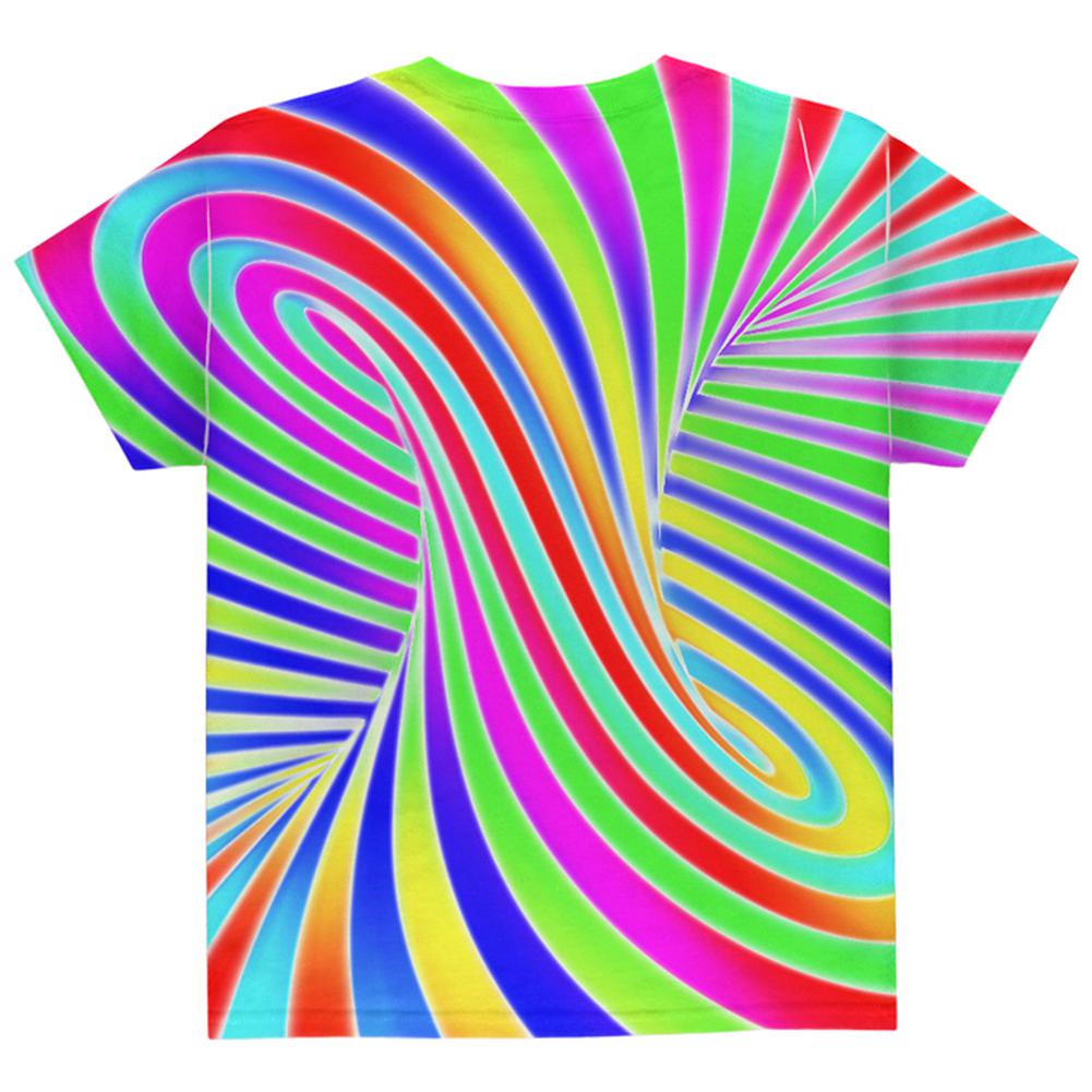 Rainbow Trippy Swirl All Over Youth T Shirt Youth T-Shirts Old Glory   