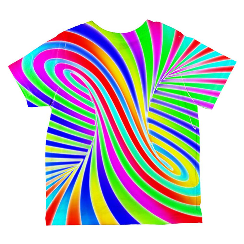 Rainbow Trippy Swirl All Over Toddler T Shirt Toddler T-Shirts Old Glory   