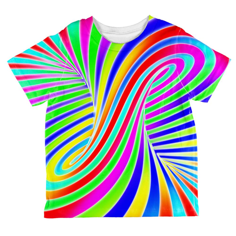 Rainbow Trippy Swirl All Over Toddler T Shirt Toddler T-Shirts Old Glory 2T Multi 