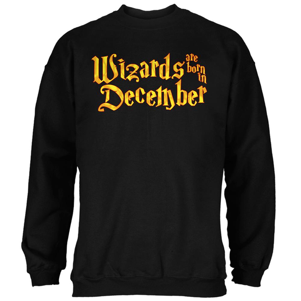 Wizards are born in December Mens Sweatshirt Men's Sweatshirts Old Glory 2XL Black 