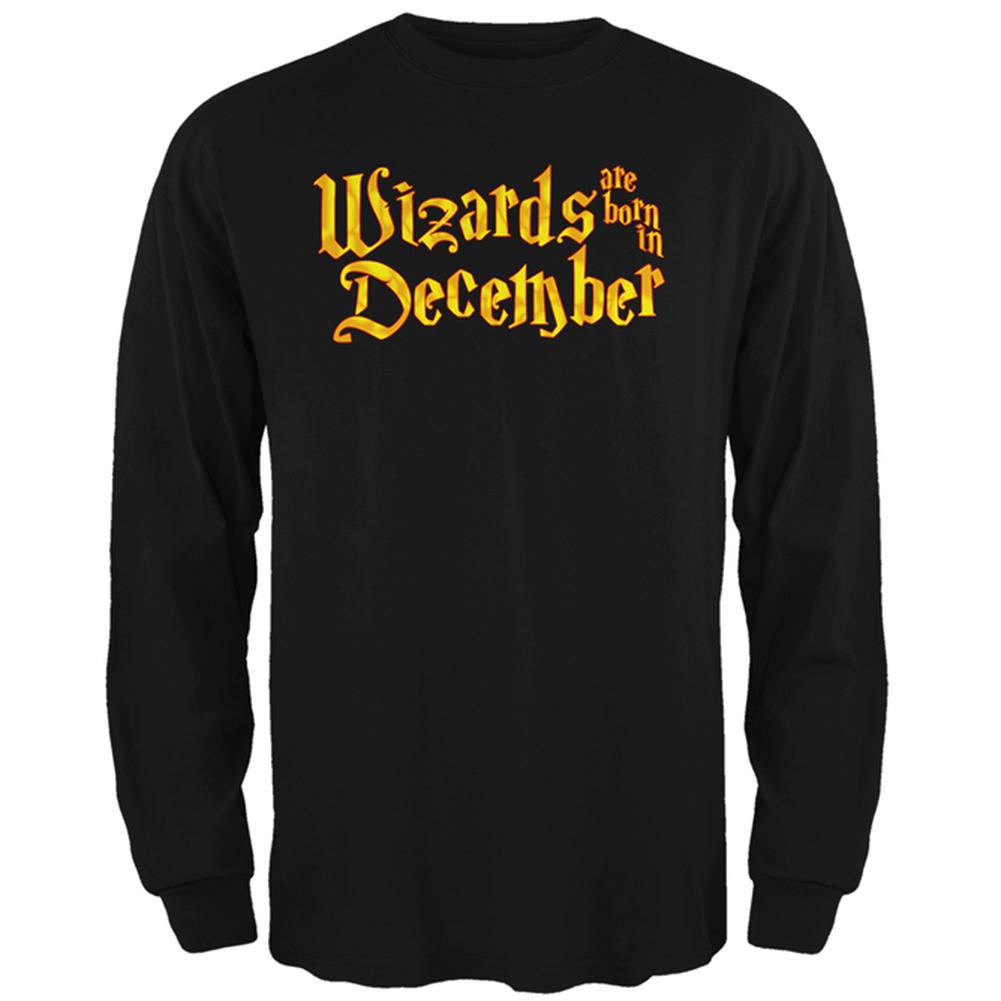 Wizards are born in December Mens Long Sleeve T Shirt Men's Long Sleeves Old Glory 2XL Black 