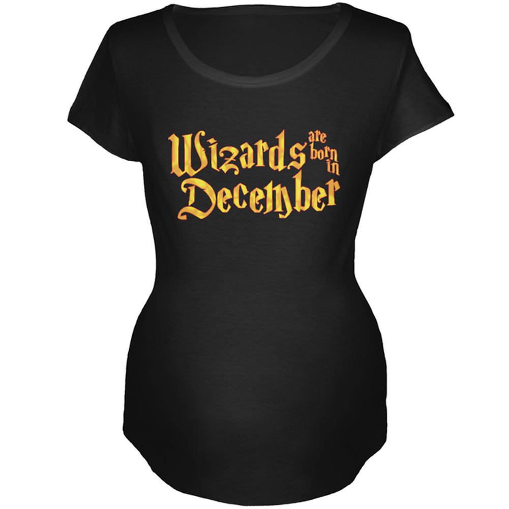 Wizards are born in December Maternity Soft T Shirt Maternity T-Shirts Old Glory 2XL Black 