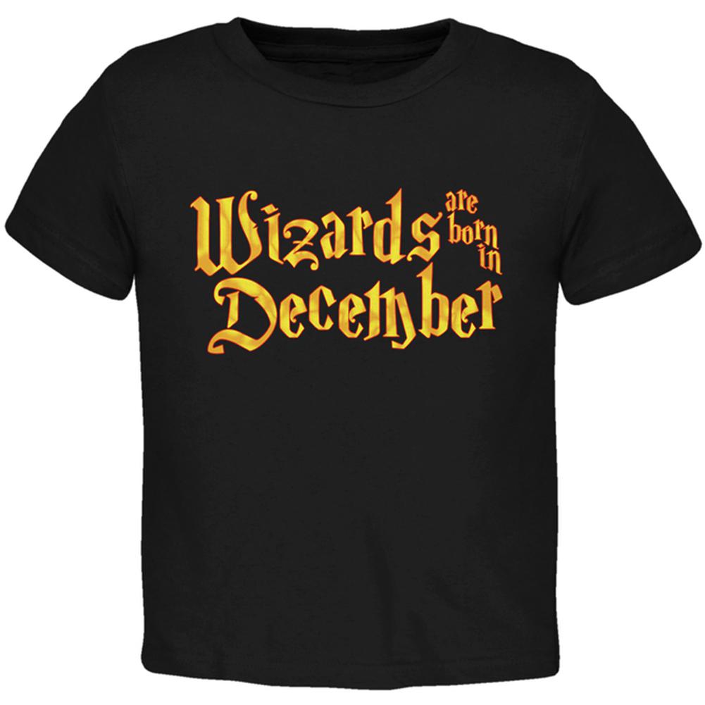 Wizards are born in December Toddler T Shirt Toddler T-Shirts Old Glory 2T Black 