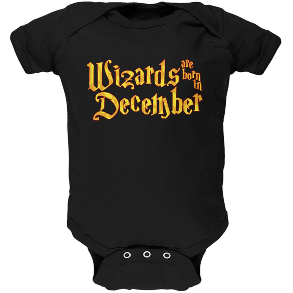 Wizards are born in December Soft Baby One Piece Baby One Piece Old Glory 0-3M Black 