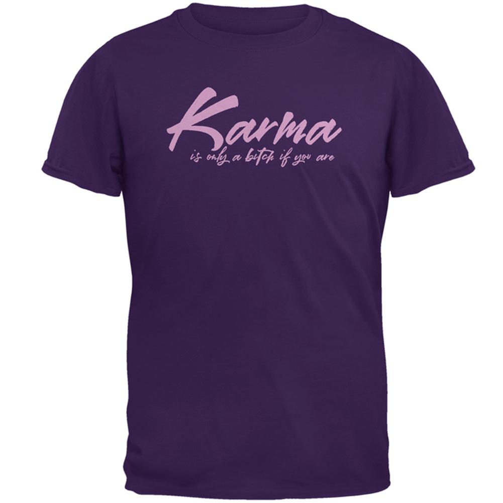 Karma is a Bitch if You Are Mens T Shirt Men's T-Shirts Old Glory 2XL Purple 