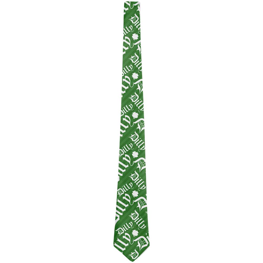 St. Patrick's Day Dilly Dilly Old English Pattern All Over Neck Tie Men's Neck Ties Old Glory   