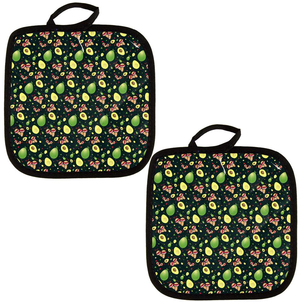 Cinco De Mayo Maracas Avocado Pattern All Over Pot Holder (Set of 2) Pot Holders Old Glory OS Multi 