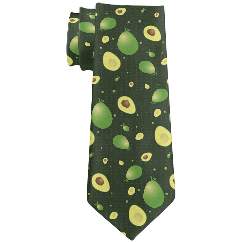 Cinco De Mayo Avocado Pattern All Over Neck Tie Men's Neck Ties Old Glory OS Multi 