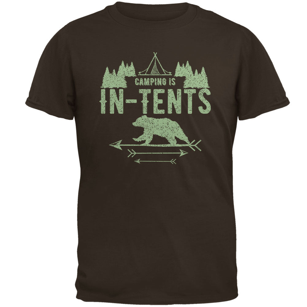 Camping Is In Tents Intense Funny Pun Mens T Shirt Men's T-Shirts Old Glory 2XL Brown 