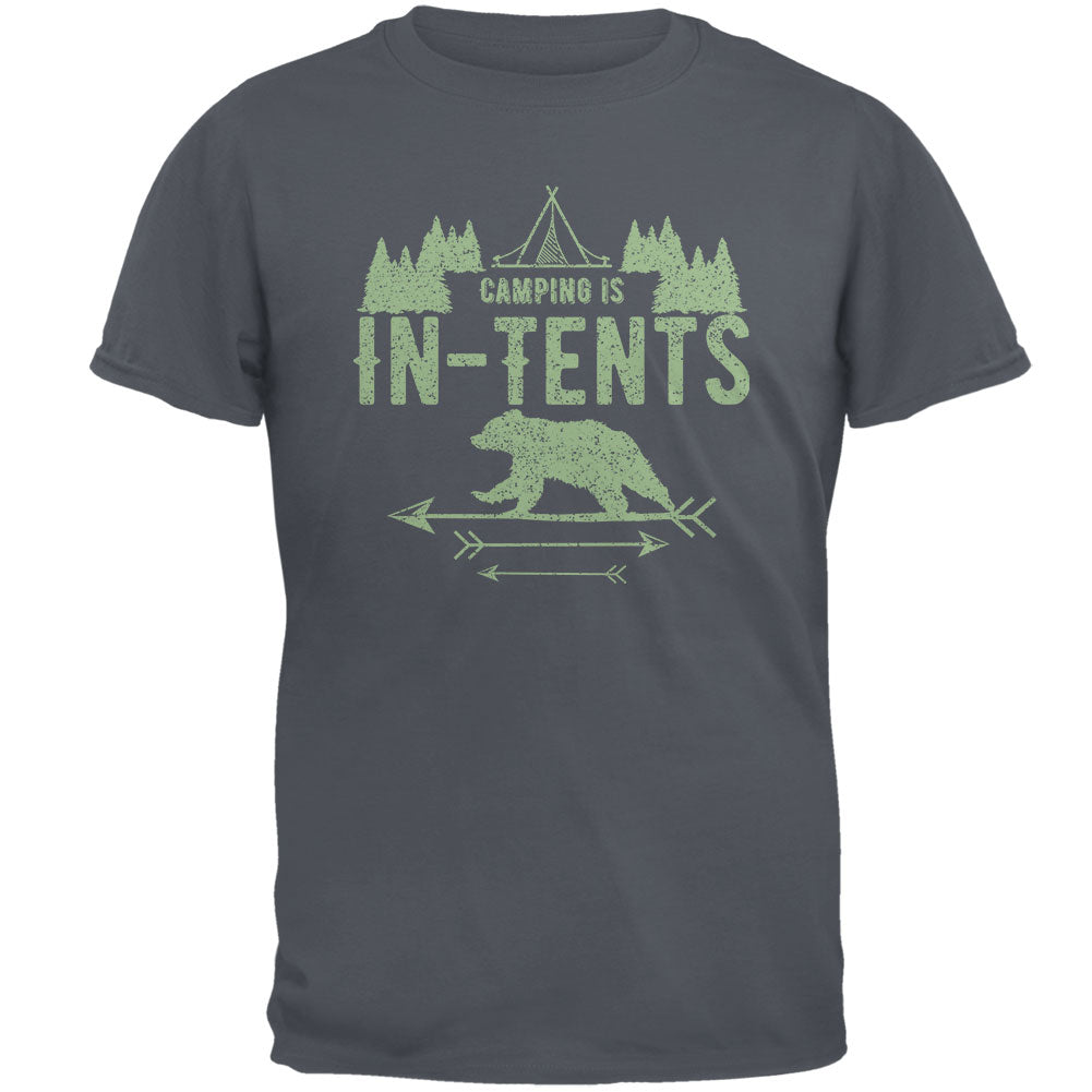 Camping Is In Tents Intense Funny Pun Mens T Shirt Men's T-Shirts Old Glory 2XL Grey 