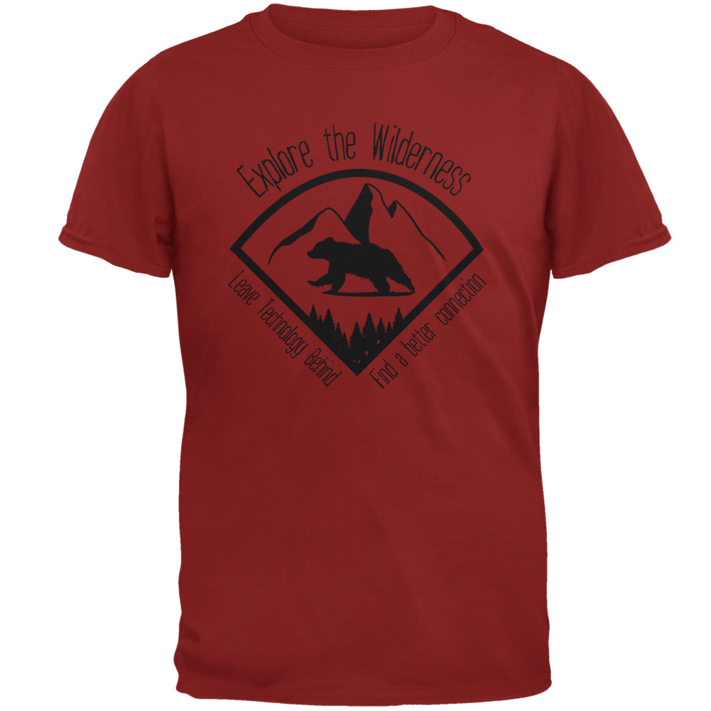 Explore The Wilderness No Wifi Better Connection Mens T Shirt Men's T-Shirts Old Glory 2XL Cardinal Red 