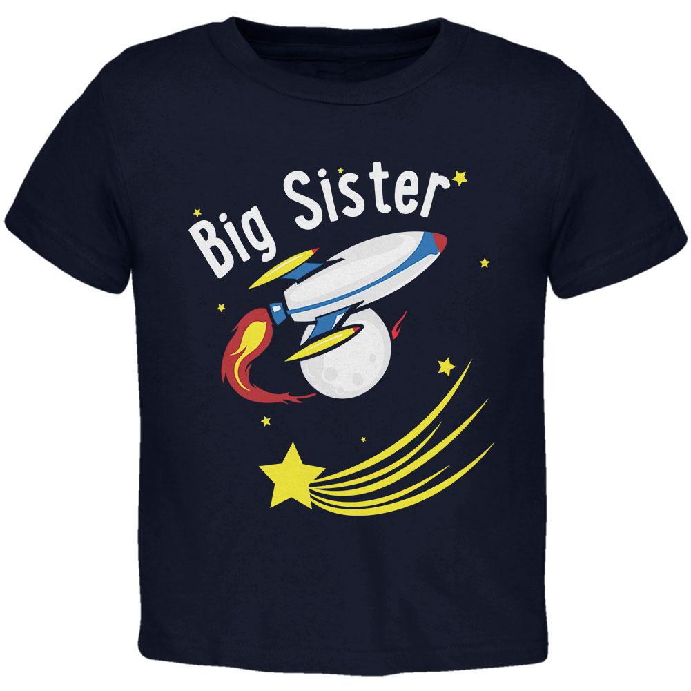 Big Sister Outer Space Rocket Toddler T Shirt Toddler T-Shirts Old Glory 2T Navy 