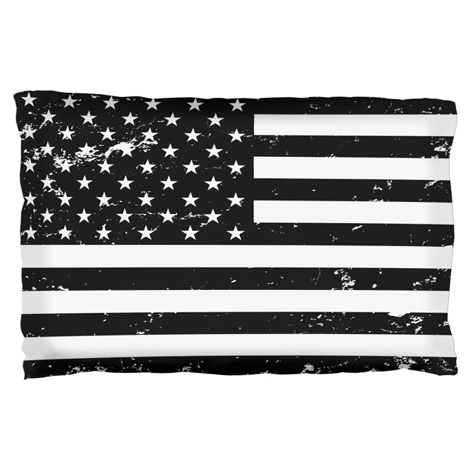 Black and White American Flag Pillow Case Pillowcases Old Glory OS Multicolored 