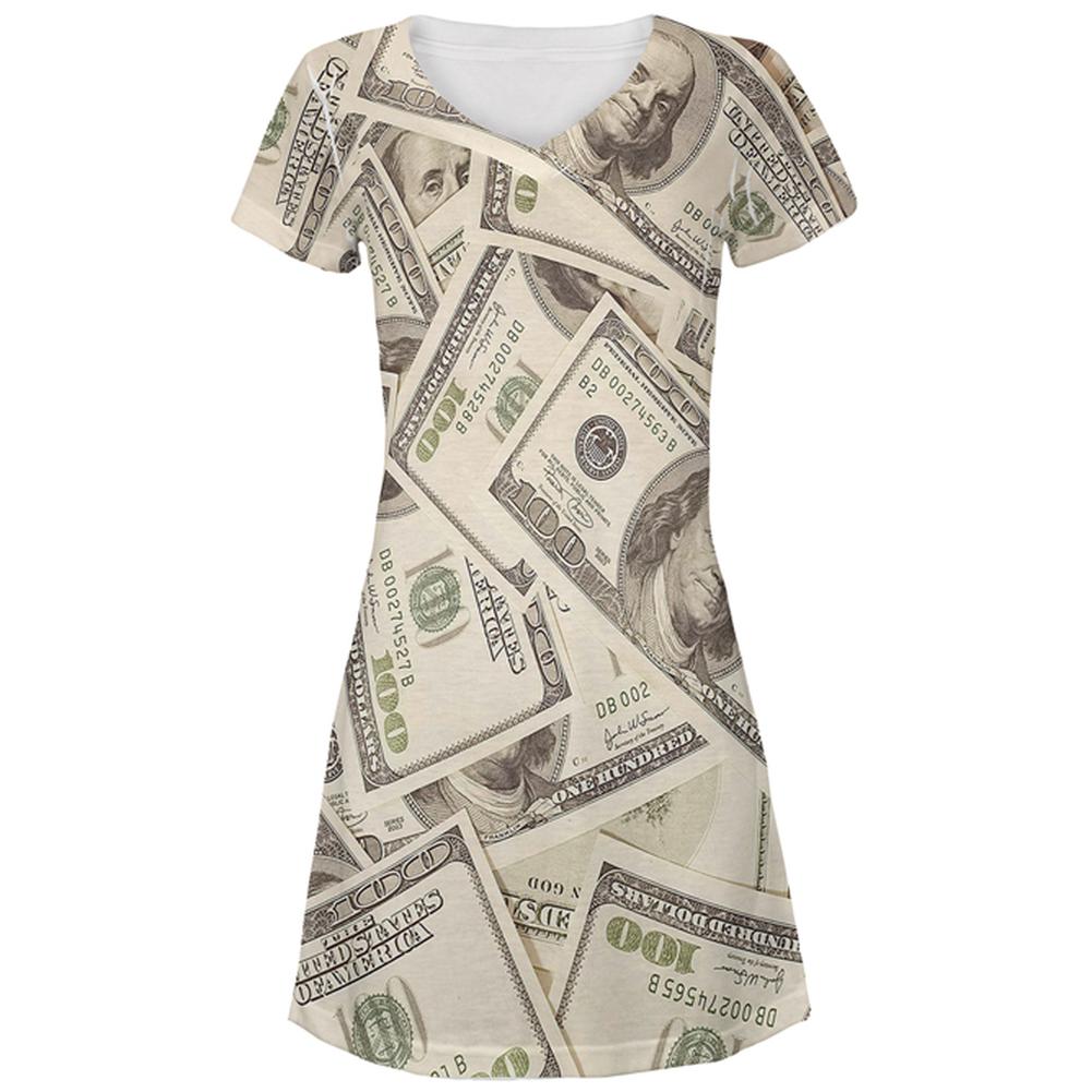 Cash Money All Over Juniors Beach Cover-Up Dress Juniors Dresses Old Glory MD Multi 