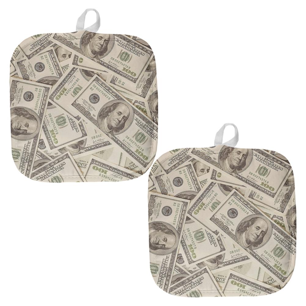 Cash Money All Over Pot Holder (Set of 2) Pot Holders Old Glory OS Multi 