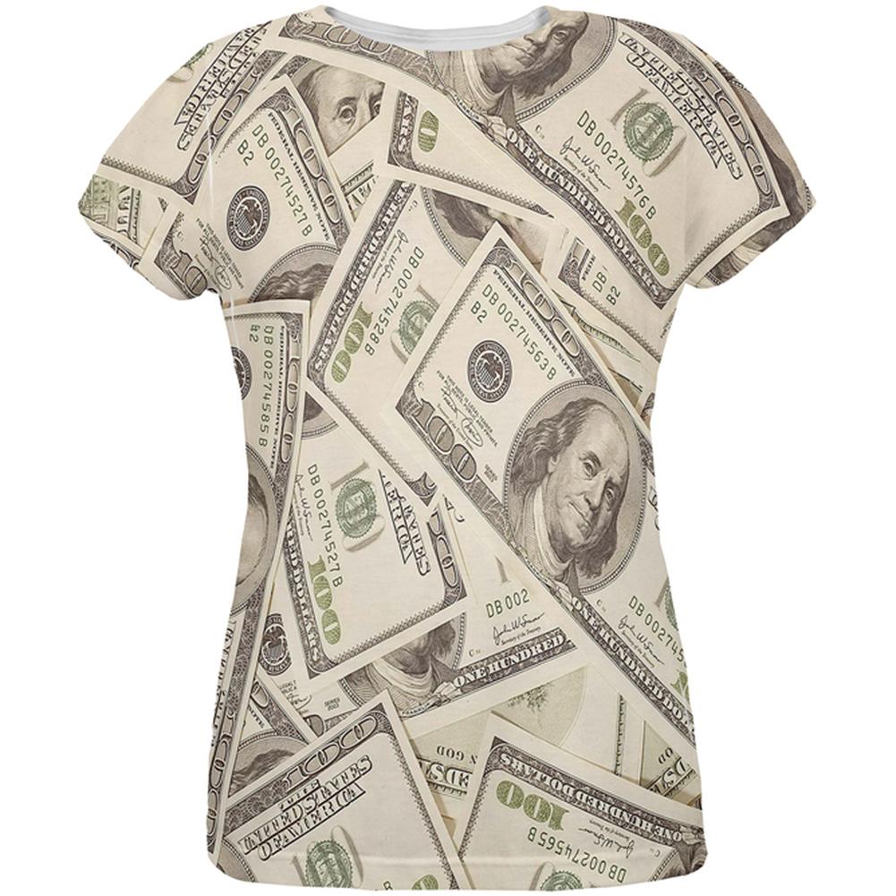 Cash Money All Over Womens T Shirt Women's T-Shirts Old Glory 2XL Multi 