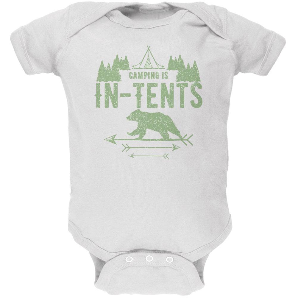 Camping Is In Tents Intense Funny Pun Soft Baby One Piece Baby One Piece Old Glory 0-3M White 