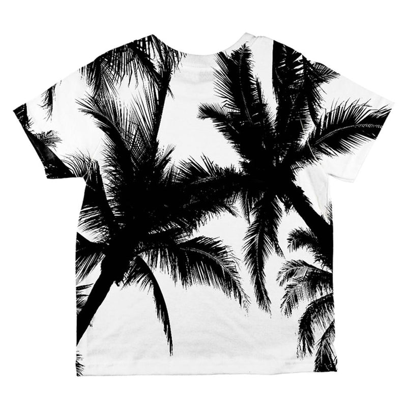 Black And White Palm Tree Silhouette All Over Toddler T Shirt Toddler T-Shirts Old Glory   