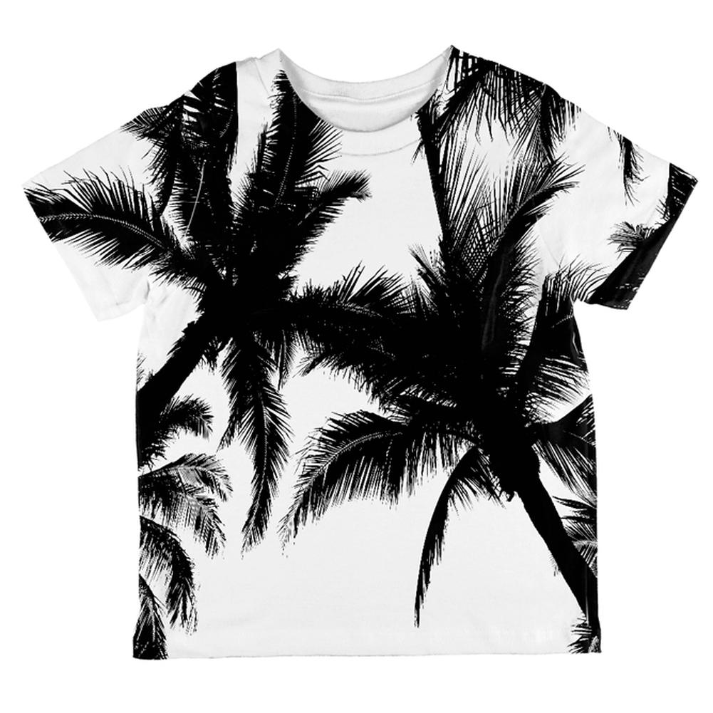 Black And White Palm Tree Silhouette All Over Toddler T Shirt Toddler T-Shirts Old Glory 2T Multi 