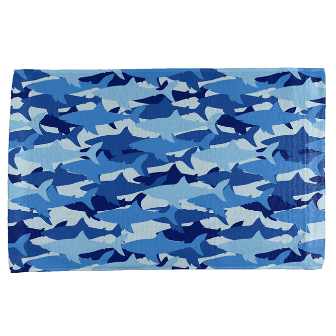 Great White Shark Camo All Over Hand Towel Hand Towel Old Glory OS Multi 