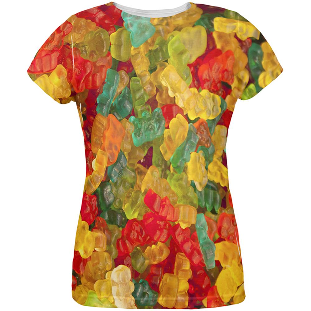 Halloween Candy Gummy Bears All Over Womens T Shirt Women's T-Shirts Old Glory 2XL Multi 