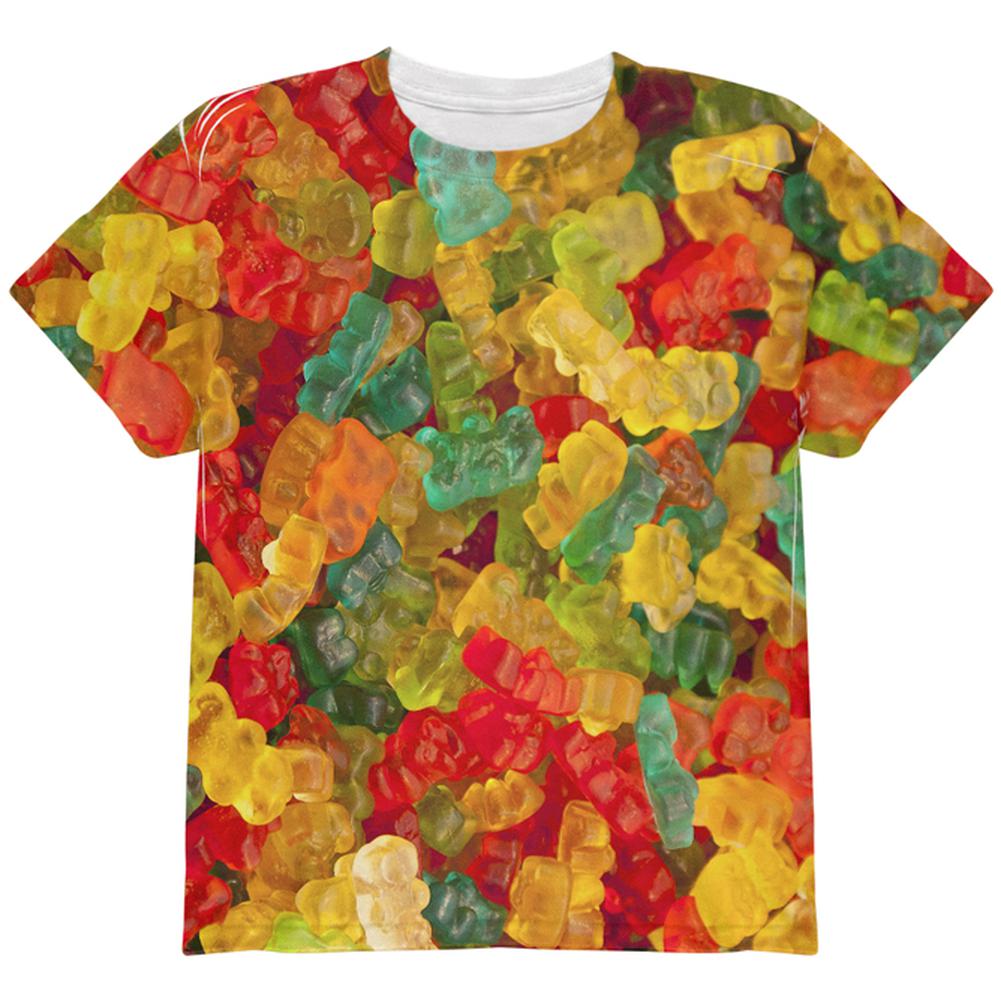 Halloween Candy Gummy Bears All Over Youth T Shirt Youth T-Shirts Old Glory LG Multi 