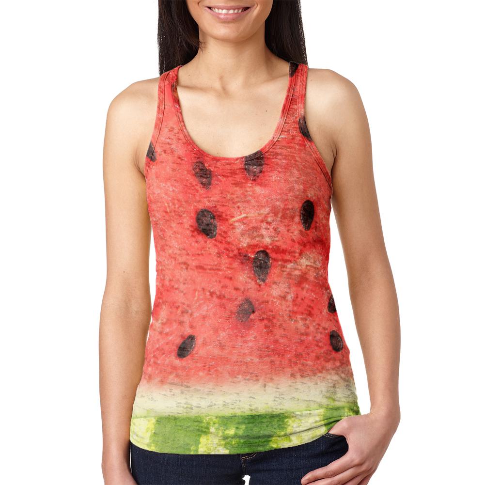 Watermelon Seeds Summer Juniors Burnout Racerback Tank Top Juniors Tank Tops Old Glory 2XL Multi 