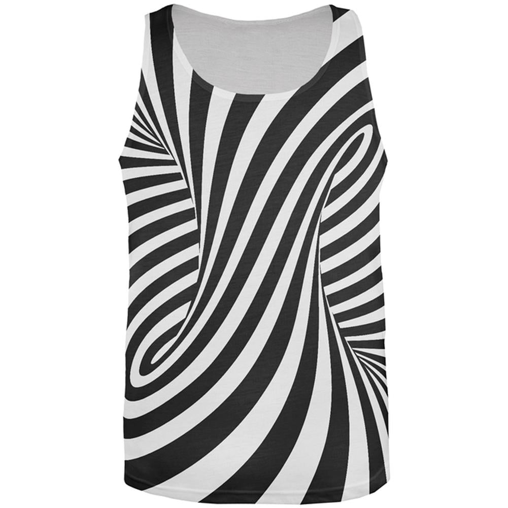 Trippy Black And White Swirl All Over Mens Tank Top Men's Tank Tops Old Glory 2XL Multi 