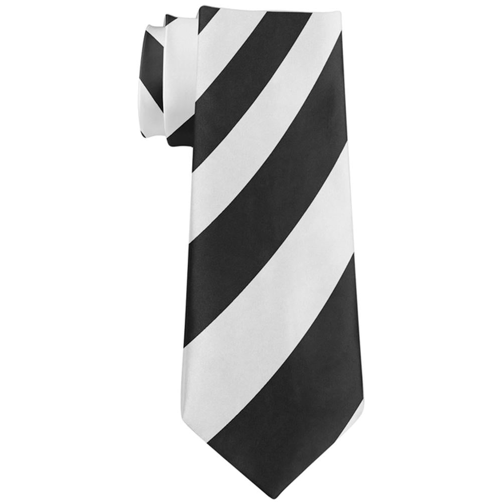 Trippy Black And White Swirl All Over Neck Tie Men's Neck Ties Old Glory OS Multi 