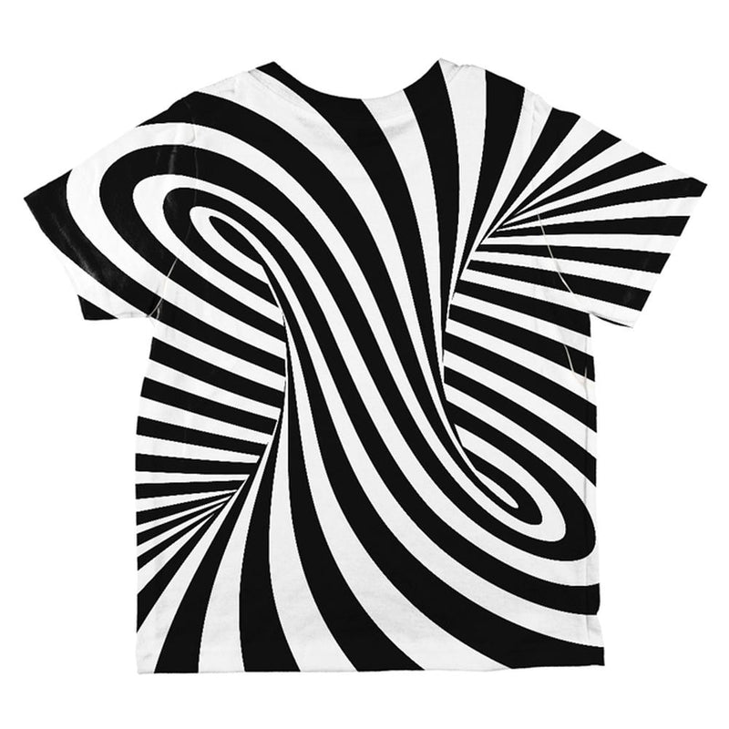 Trippy Black And White Swirl All Over Toddler T Shirt Toddler T-Shirts Old Glory   