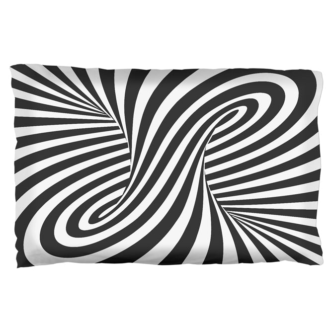 Trippy Black And White Swirl Pillow Case Pillowcases Old Glory OS Multi 