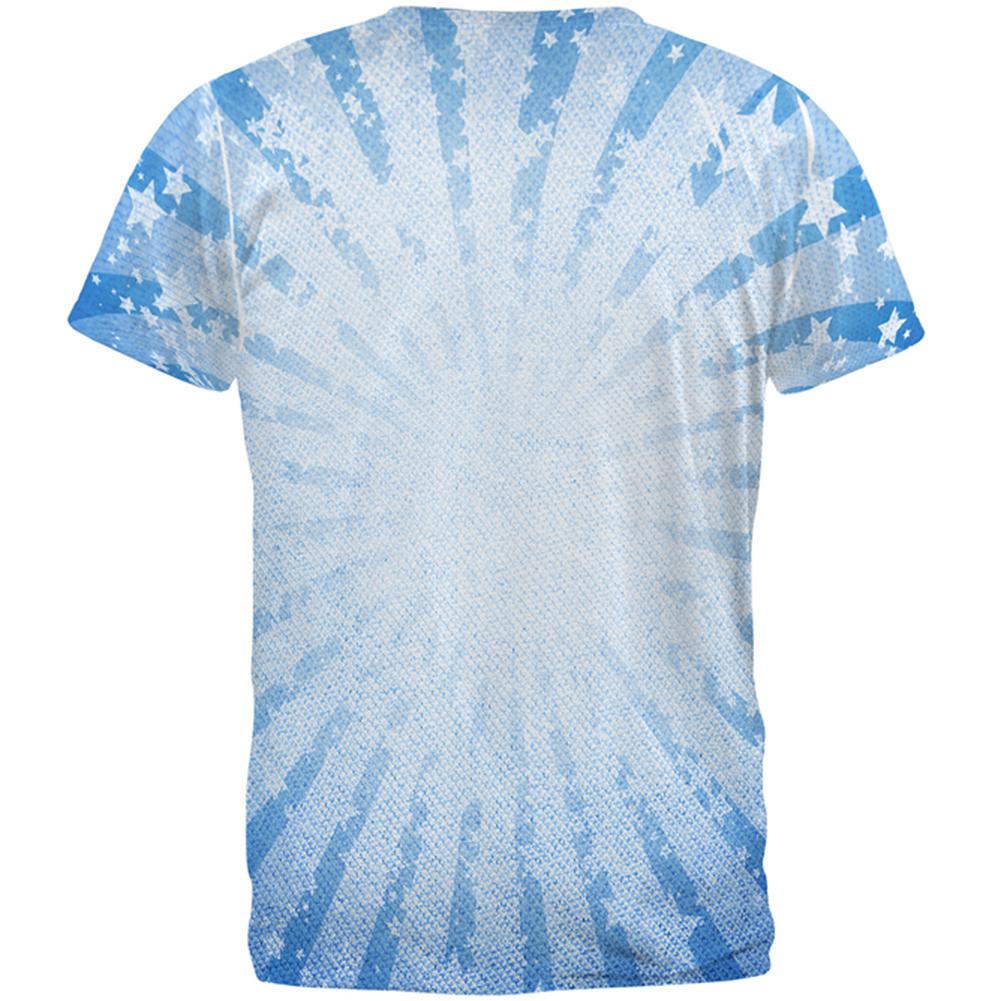 Keep Calm and Grill On Blue All Over Mens T Shirt Men's T-Shirts Old Glory   