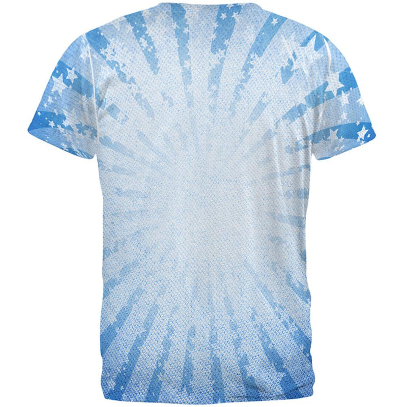 Keep Calm and Grill On Blue All Over Mens T Shirt Men's T-Shirts Old Glory   