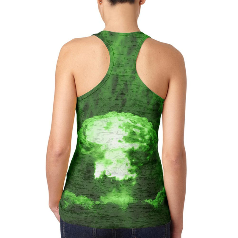 Gamma Radiation Atomic Explosion Juniors Burnout Racerback Tank Top Juniors Tank Tops Old Glory   