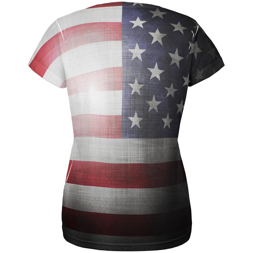 4th of July Let Lady Liberty Light the Way All Over Womens T Shirt Women's T-Shirts Old Glory   