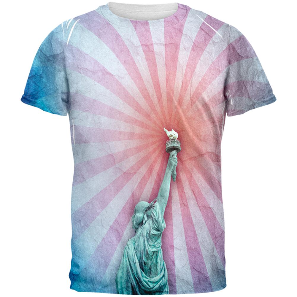 4th of July Spirit Of Liberty Statue All Over Mens T Shirt Men's T-Shirts Old Glory 2XL Multi 