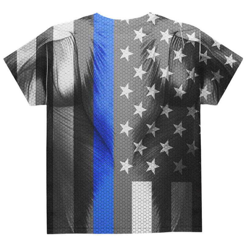 Halloween Thin Blue Line Superhero Costume All Over Youth T Shirt Youth T-Shirts Old Glory   