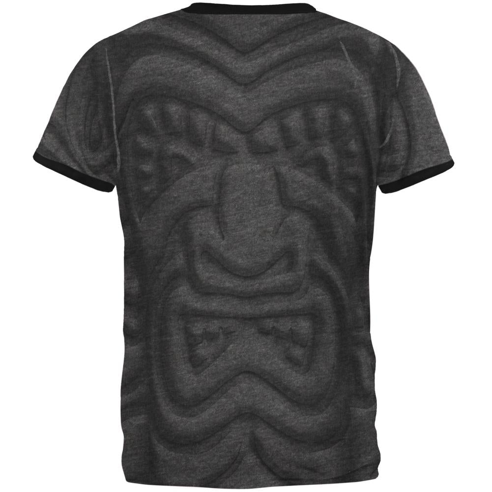 Tiki God Black Face Luau Mens Ringer T Shirt Men's T-Shirts Old Glory   