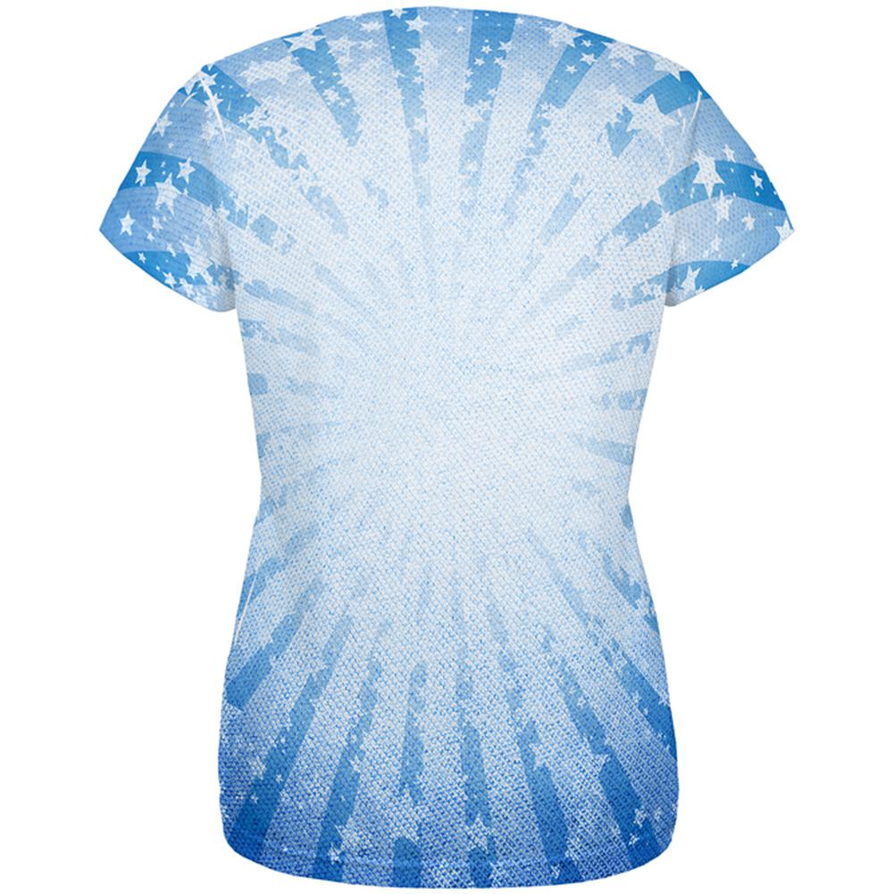 Natural Born Griller Blue All Over Womens T Shirt Women's T-Shirts Old Glory   