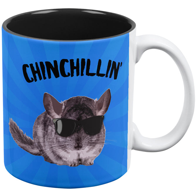 Chinchillin Chinchilla All Over Coffee Mug Coffee Mugs Old Glory OS White-Black 