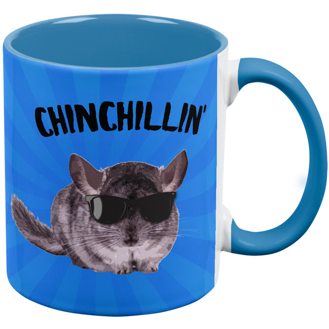 Chinchillin Chinchilla All Over Coffee Mug Coffee Mugs Old Glory OS White-Blue 