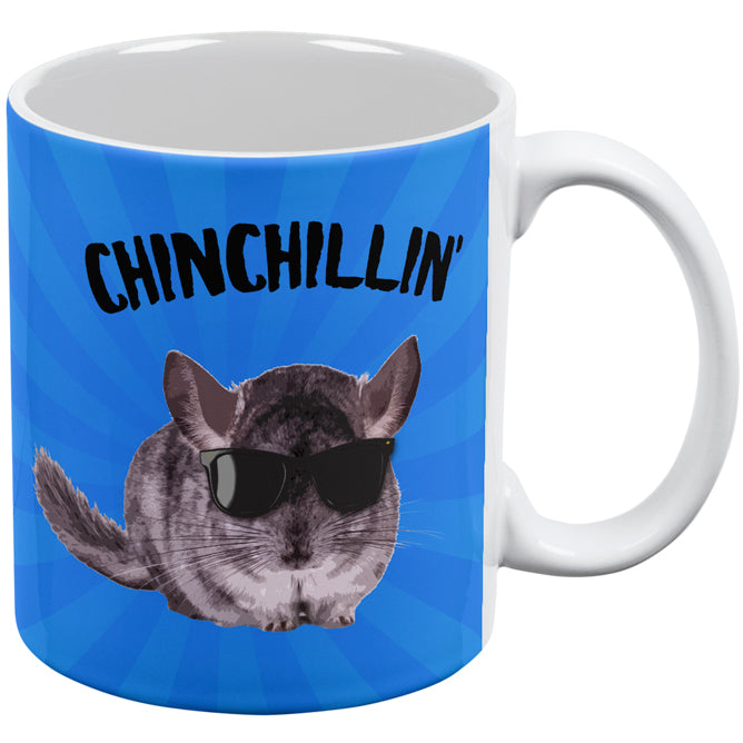 Chinchillin Chinchilla All Over Coffee Mug Coffee Mugs Old Glory OS White 