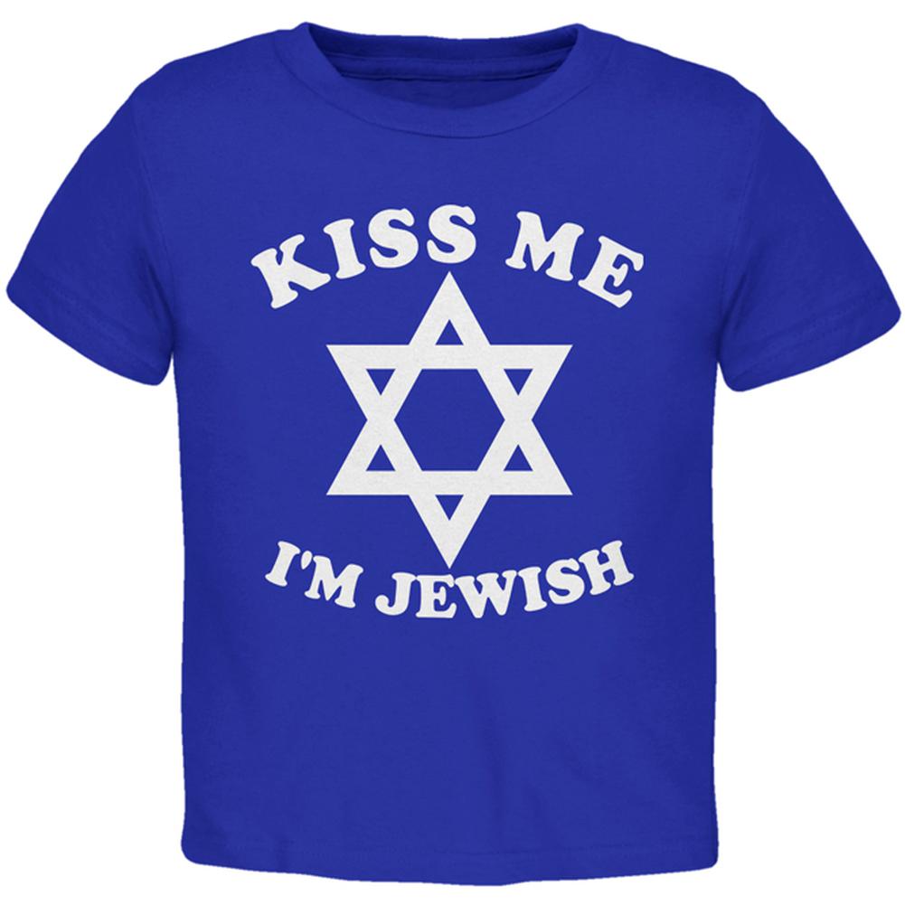 Kiss Me I'm Jewish Toddler T Shirt Toddler T-Shirts Old Glory 2T Royal 